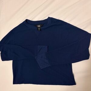 Athleta Girl Lightweight Navy Blue Crew Neck LS
